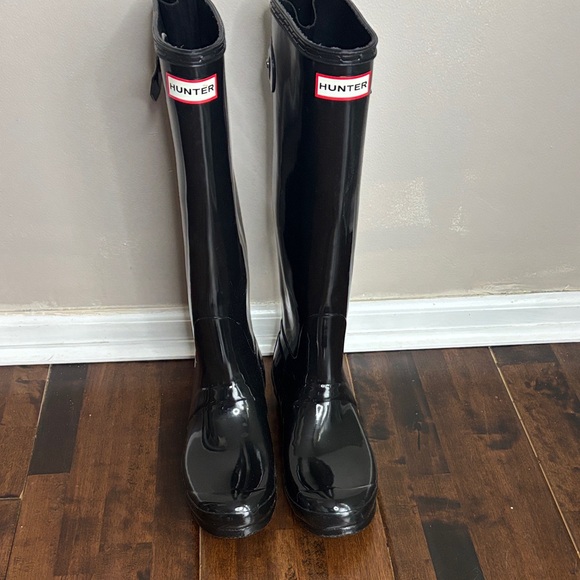 Hunter Shoes - Hunter Glossy Black Knee-High Boots